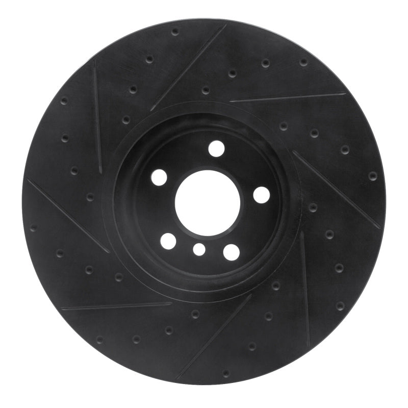 R1 Concepts R1 16-25 BMW 230I xDrive Right Front Drilled & Slotted Black Brake Rotor