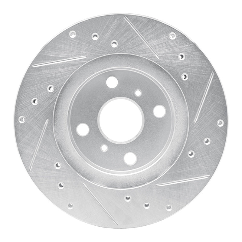 R1 Concepts R1 87-92 Geo Prizm Front Left Drilled & Slotted Silver Brake Rotor