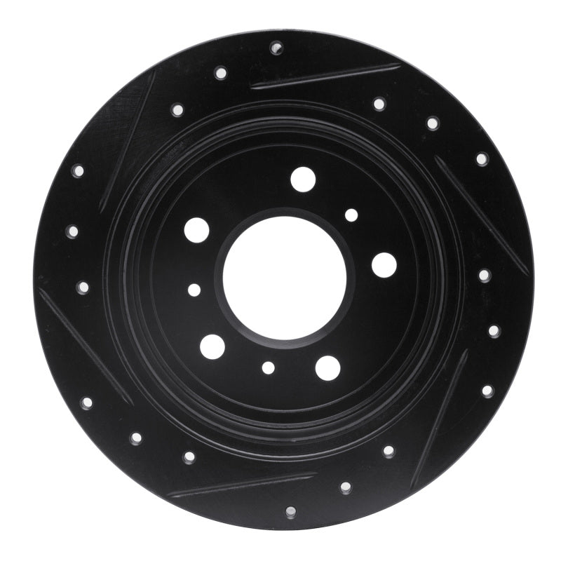 R1 Concepts R1 06-10 Buick LaCrosse Rear Right Drilled & Slotted Black Brake Rotor