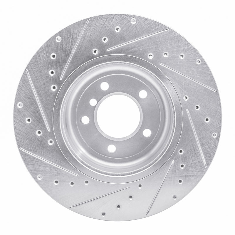R1 Concepts R1 11-16 BMW Z4 Front Right Drilled & Slotted Silver Brake Rotor