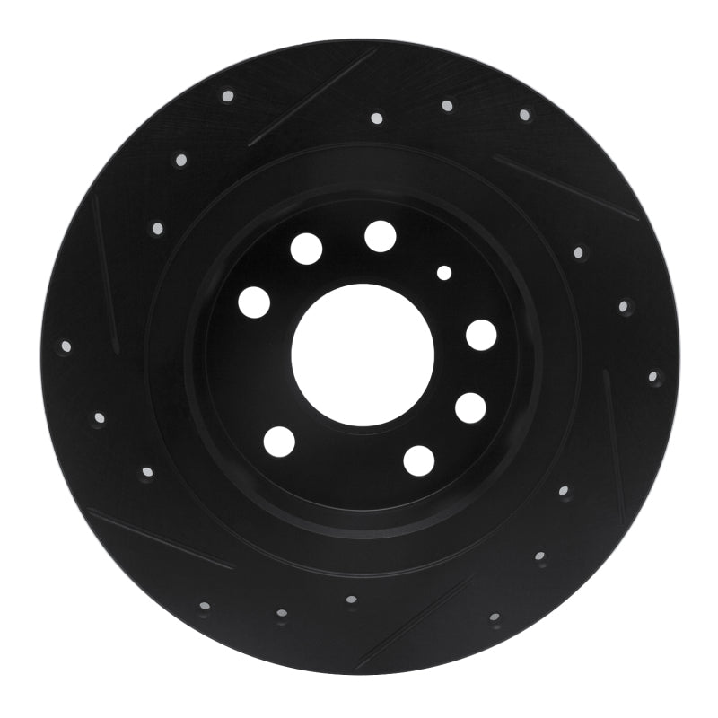 R1 Concepts R1 03-11 Cadillac BLS (Mexico) Rear Right Drilled & Slotted Black Brake Rotor