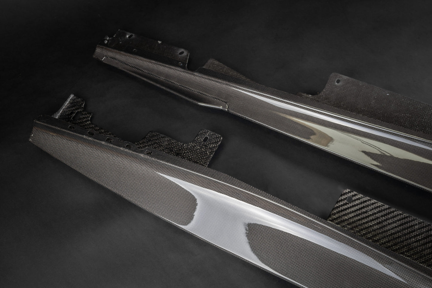 Capristo 03FE13010003 Ferrari Roma Carbon Fiber Side Skirts (with Large Fin)