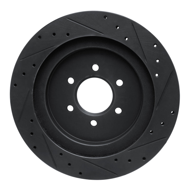 R1 Concepts R1 92-02 Dodge Viper Rear Left Drilled & Slotted Black Brake Rotor