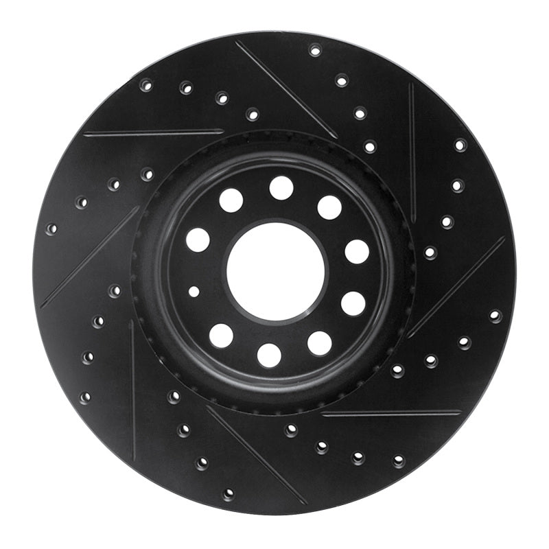 DFC 05-25 Audi TT Front Left Drilled & Slotted Black Brake Rotor