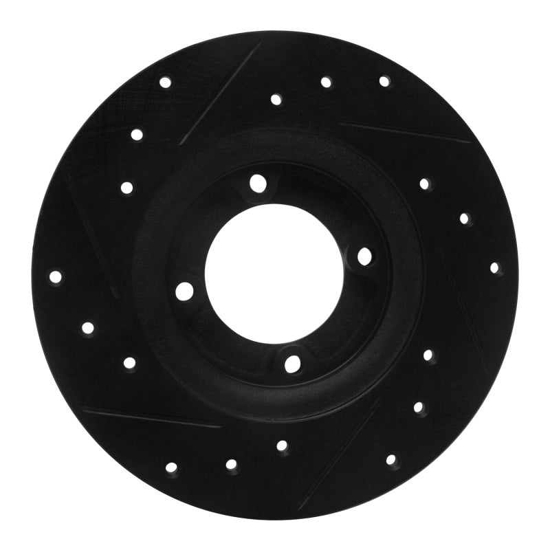 R1 Concepts R1 75-79 Toyota Corolla (US/Canada) Front Right Drilled & Slotted Black Brake Rotor