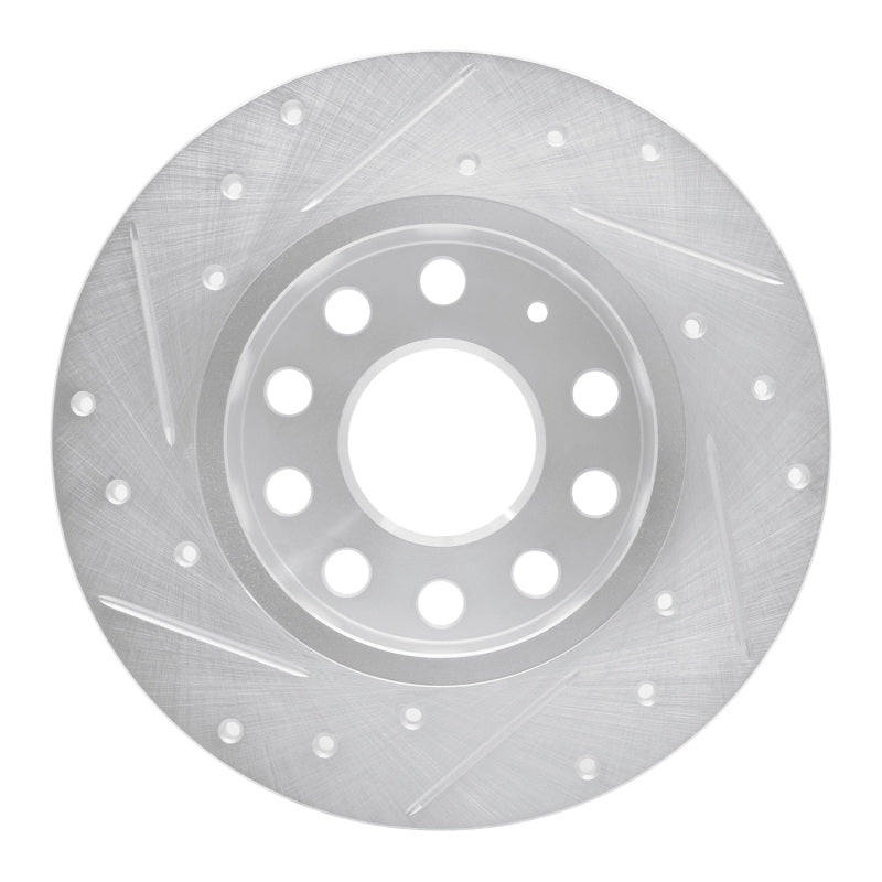 R1 Concepts R1 05-13 Audi A3 Rear Right Drilled & Slotted Silver Brake Rotor