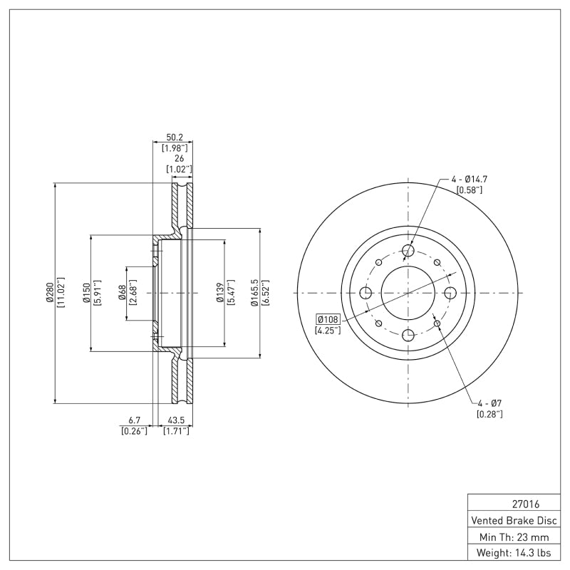 DFC 93-95 Volvo 850 Front Brake Rotor