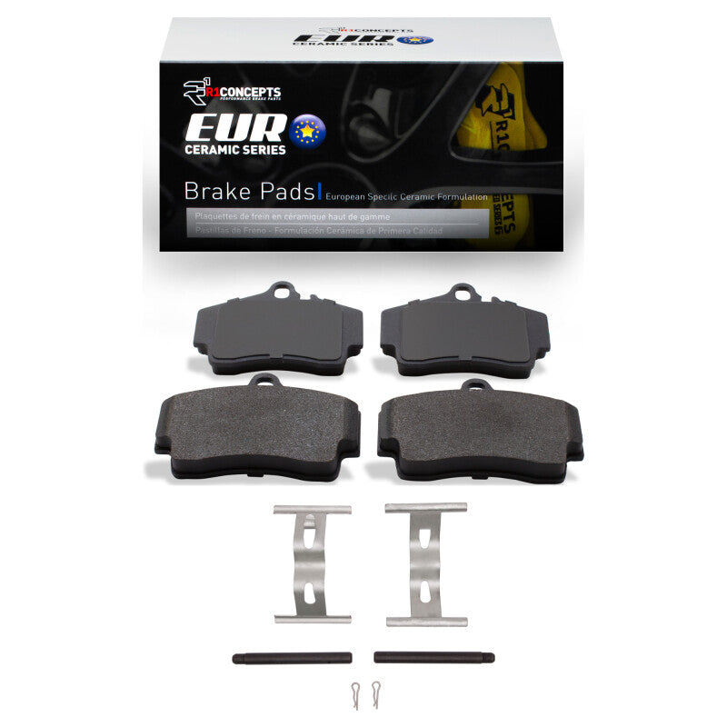 R1 Concepts R1 97-12 Porsche Boxster Rear Euro Ceramic Pads & Hardware Kit