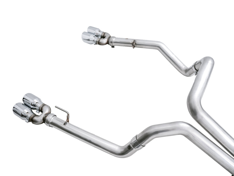 AWE Tuning 4th Gen GM 1500 6.2L 0FG Cat-Back Split Rear Exit (w/ Bumper Cutouts) - Quad Chrome Tips