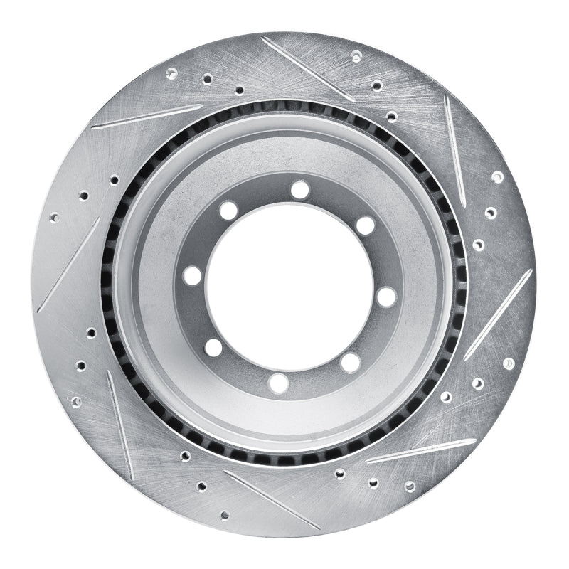 R1 Concepts R1 08-19 Ford E-350 Super Duty Rear Left Drilled & Slotted Silver Brake Rotor