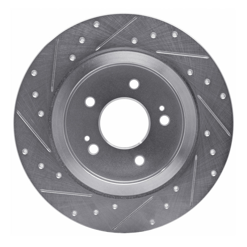 R1 Concepts R1 19-25 Hyundai SANTA FE Rear Right Drilled & Slotted Silver Brake Rotor
