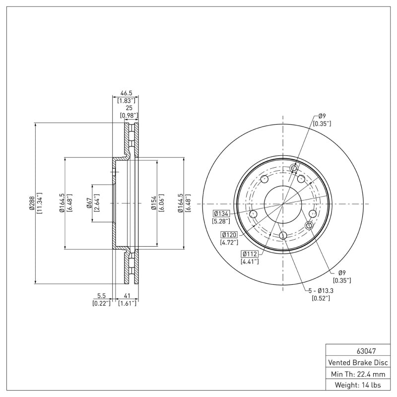 DFC 96-15 Mercedes-Benz E300 Front Brake Rotor