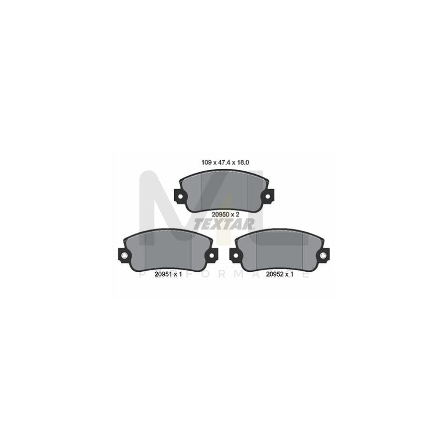 TEXTAR 2095006 Brake pad set with integrated wear warning contact