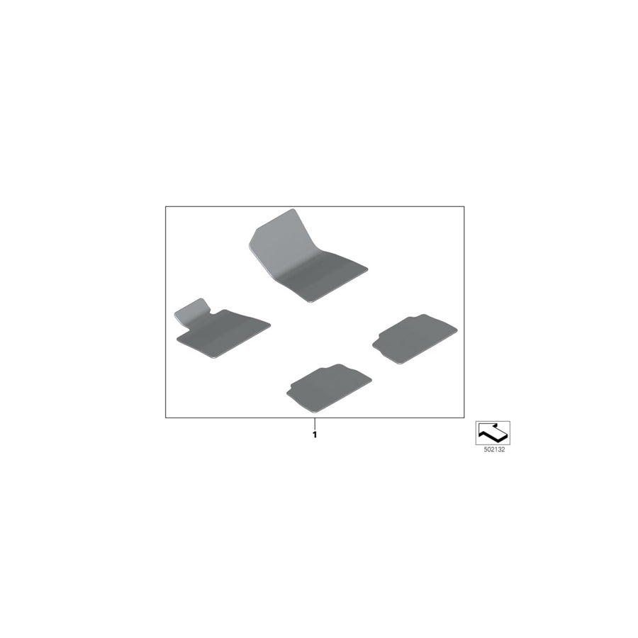 Genuine BMW 51477997873 G06 Set Of Floor Mats With Edge Binding COFFEE (Inc. X6 30dX, X6 M50iX & X6 M50dX)