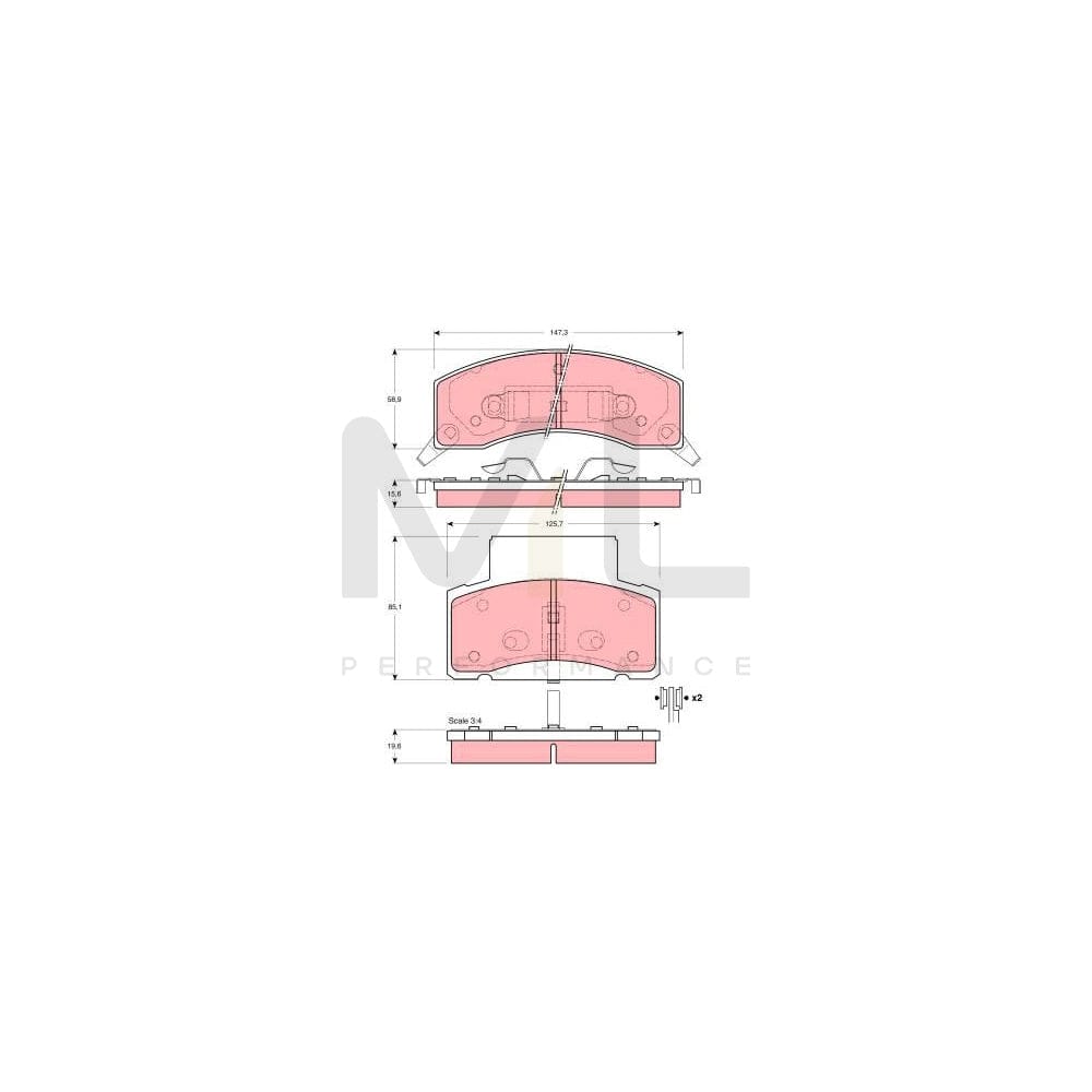 TRW Gdb4066 Brake Pad Set For Incl. Wear Warning Contact