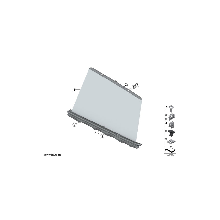 Genuine BMW 51427237856 F25 Right Rear Door Sun Blind (Inc. X3)