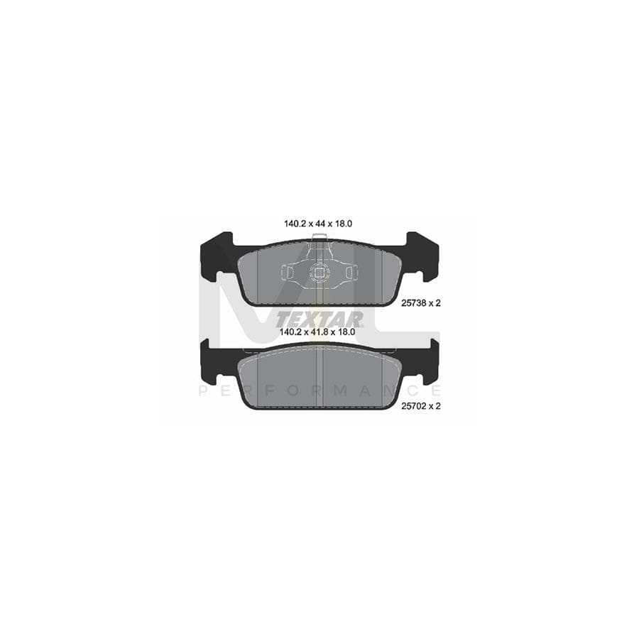 TEXTAR 2573801 Brake pad set not prepared for wear indicator