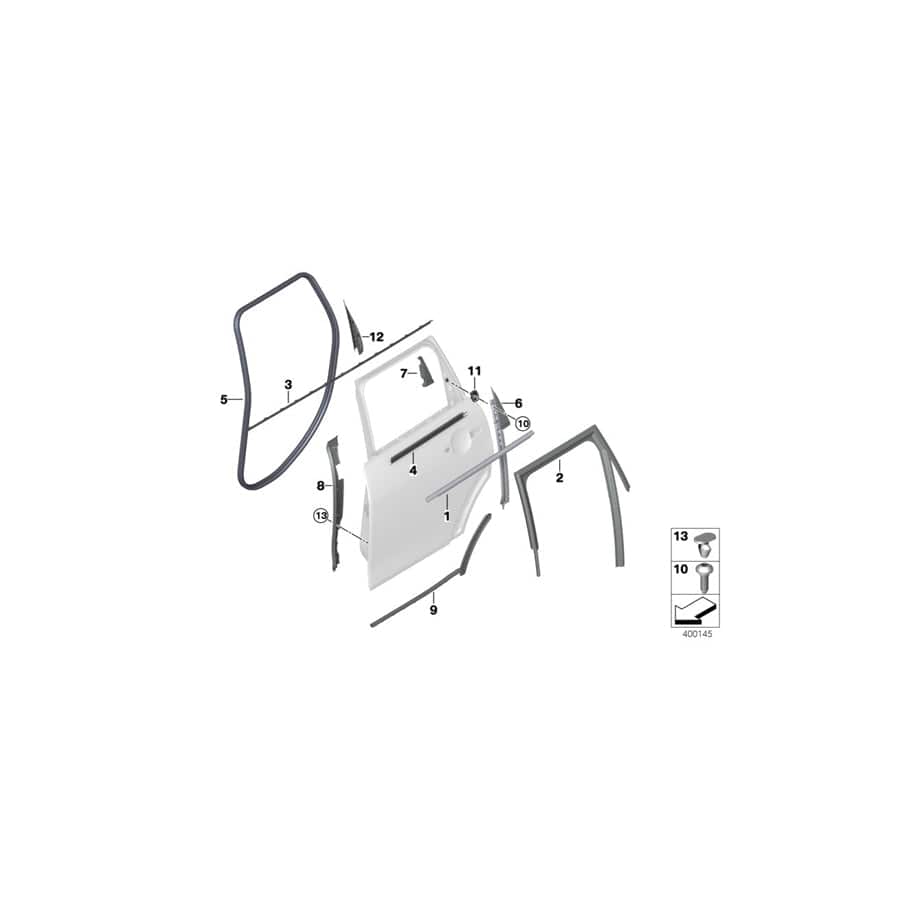 Genuine BMW Mini 51764827414 F55 Sealing, B-Column, Bottom Right (Inc. One D)