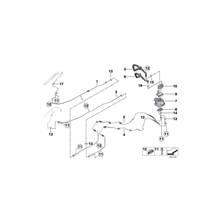 Genuine BMW 64119162114 F01 F04 G12 Flange (Inc. 740LdX, 760Li & ALPINA B7LX)