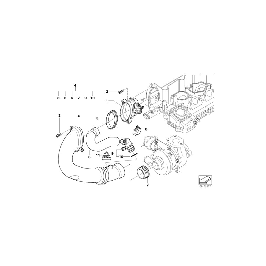 Genuine BMW 13717786127 E39 E46 E53 Filtered Air Pipe (Inc. 730d, 525d & X5 3.0d)