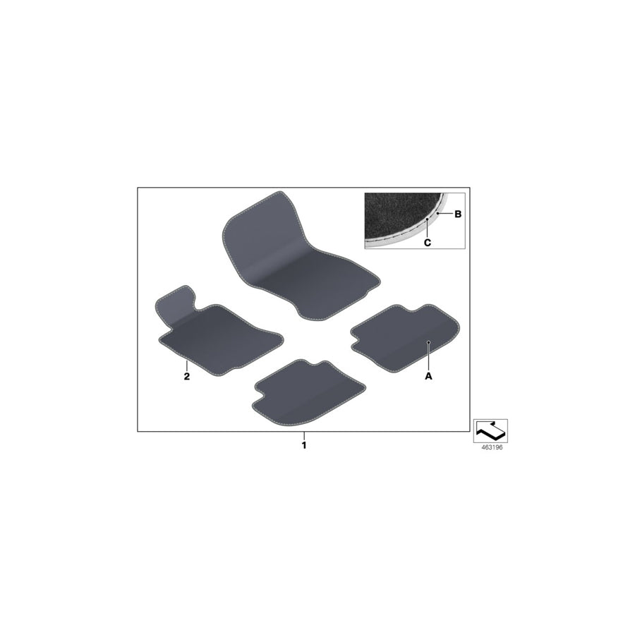 Genuine BMW 51477997551 G14 G15 Floor Mat, Driver Side INDIVIDUAL (Inc. 840dX, 840i & 840iX)