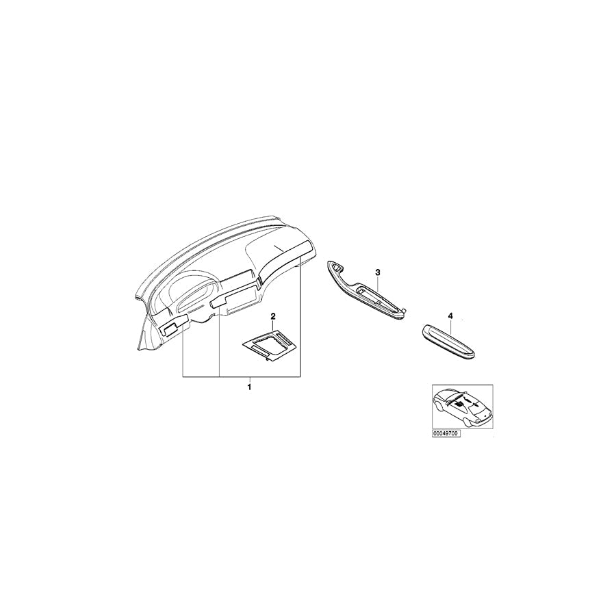 Genuine BMW 51417895392 E46 Armrest, Aluminium, Front Right SCHWARZ/CUBE SI (Inc. 330Ci, 318Ci & 320Cd)