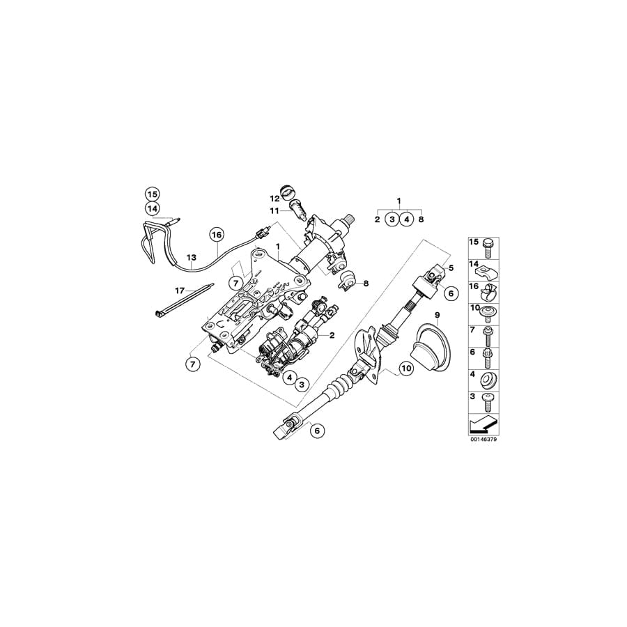 Genuine BMW 32306770718 E60 E61 Steering Column,Electr.Adjust. Interlock (Inc. 525xi & 530xi)