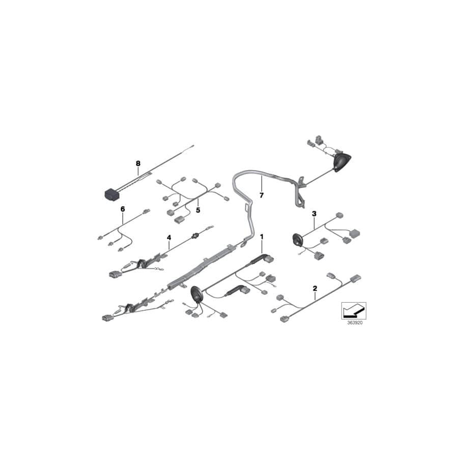 Genuine BMW 61129197823 F13 F07 F10 Wiring Harness, Steering Gear (Inc. M550dX)
