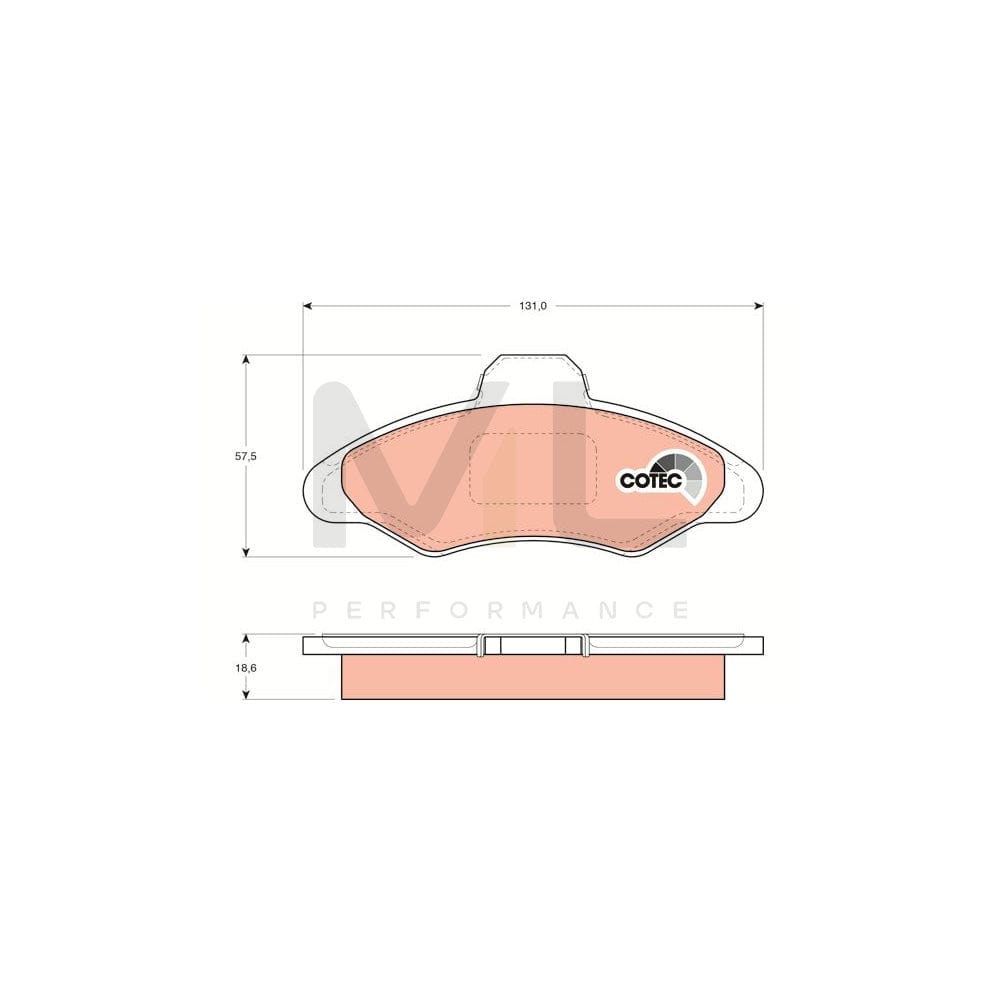 TRW Cotec Gdb897 Brake Pad Set Not Prepared For Wear Indicator