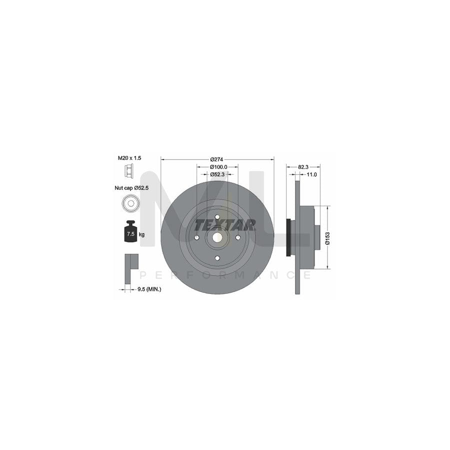 TEXTAR 92141400 Brake Disc Solid, with ABS sensor ring, with wheel bearing - 1 piece