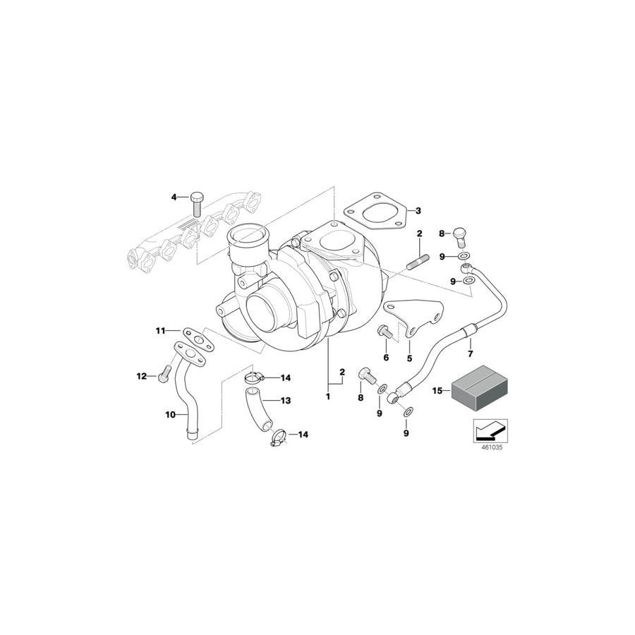 Genuine BMW 11422247916 E39 E38 E53 Return Pipe (Inc. 525d, X5 3.0d & 530d)