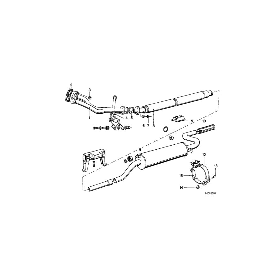 Genuine BMW 18121246456 E12 Rear Muffler (Inc. 520, 518 & 520i)