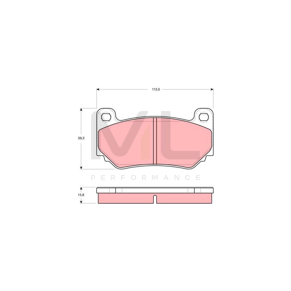 TRW Gdb1568 Brake Pad Set Not Prepared For Wear Indicator