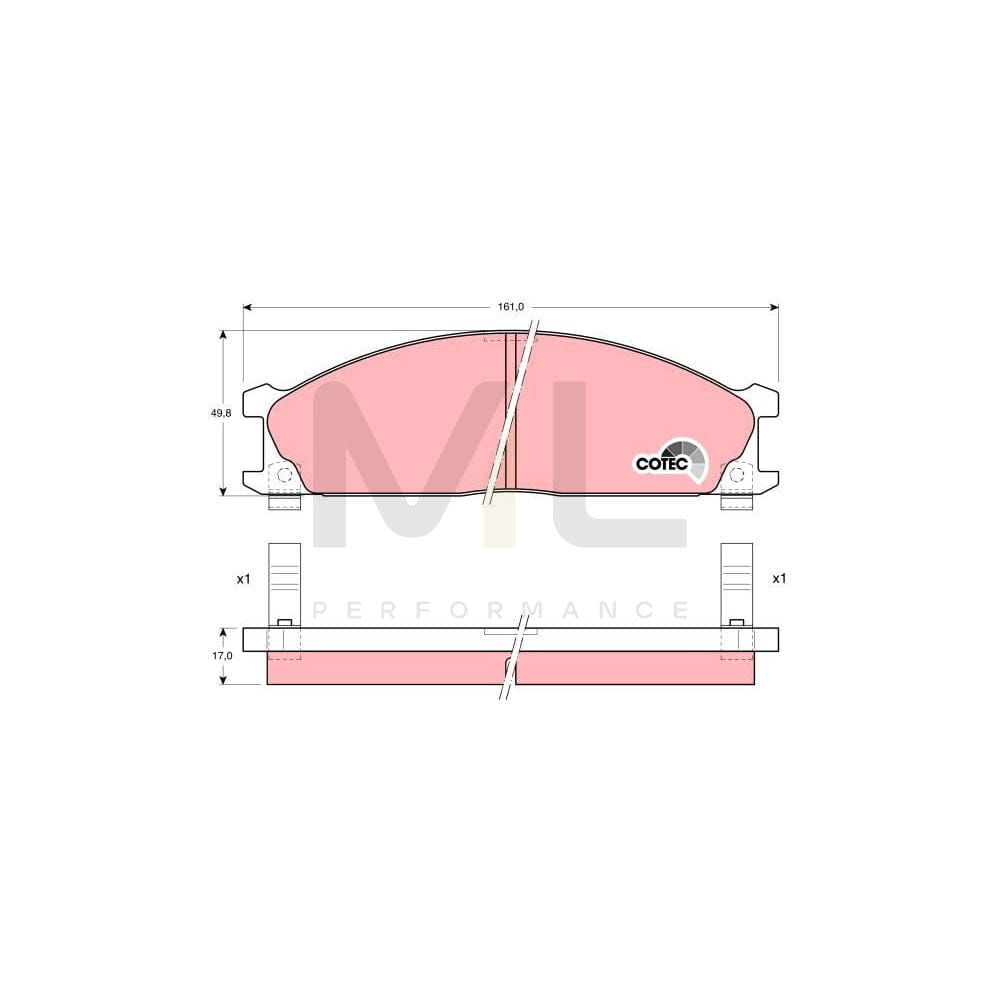 TRW Cotec Gdb766 Brake Pad Set With Acoustic Wear Warning