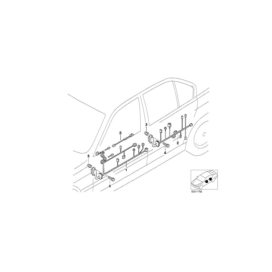 Genuine BMW 61126915869 E39 Wiring Rear (Inc. 520d, 530d & 520i)