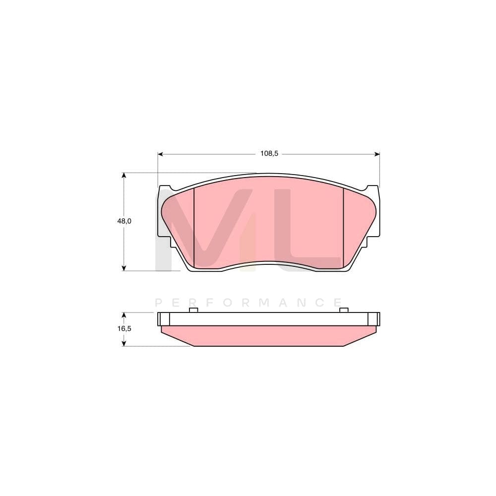 TRW Gdb1170 Brake Pad Set Not Prepared For Wear Indicator