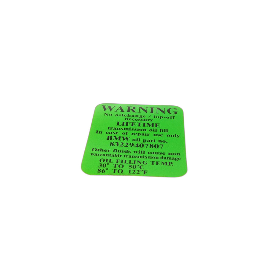 Genuine BMW 24111423619 E39 E85 E38 Stick-On Label (Inc. 523i)