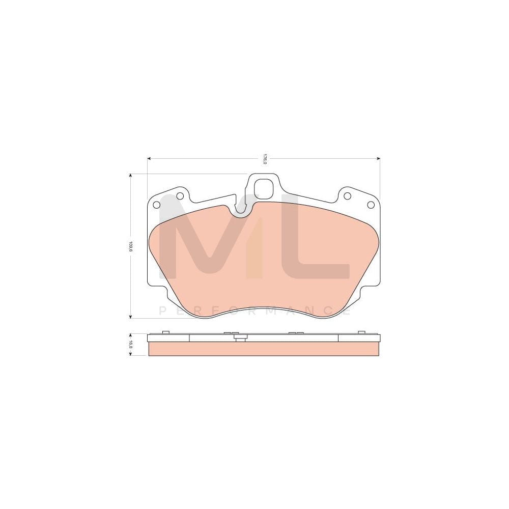 TRW Gdb1660 Brake Pad Set Prepared For Wear Indicator