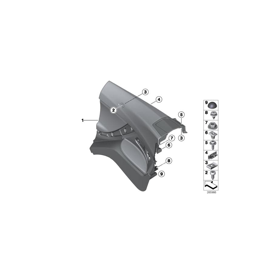 Genuine BMW 51437291835 Side Trim Cover, Leather, Left ELFENBEINWEISS (Inc. 640iX, 640dX & 640i)