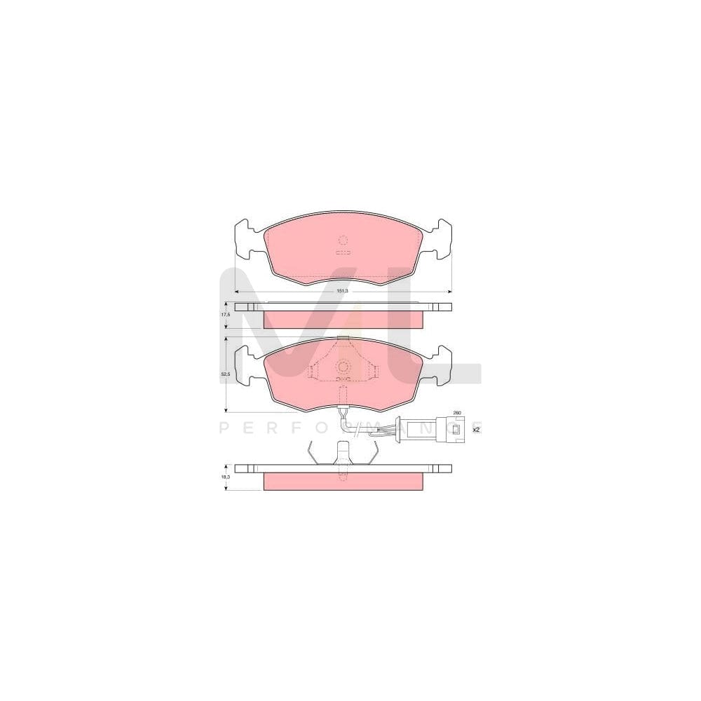 TRW Gdb301 Brake Pad Set Incl. Wear Warning Contact