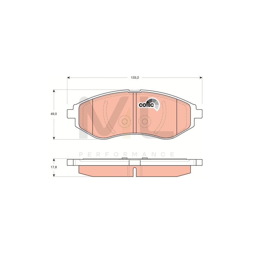 TRW Cotec Gdb3330 Brake Pad Set Not Prepared For Wear Indicator