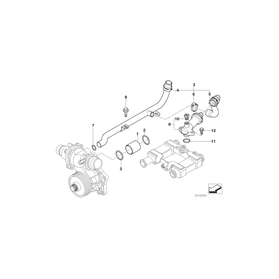 Genuine BMW 11532249261 E38 Return Pipe (Inc. 740d)