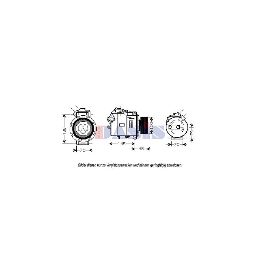AKS Dasis 851804N Compressor, Air Conditioning for BMW 3 Series