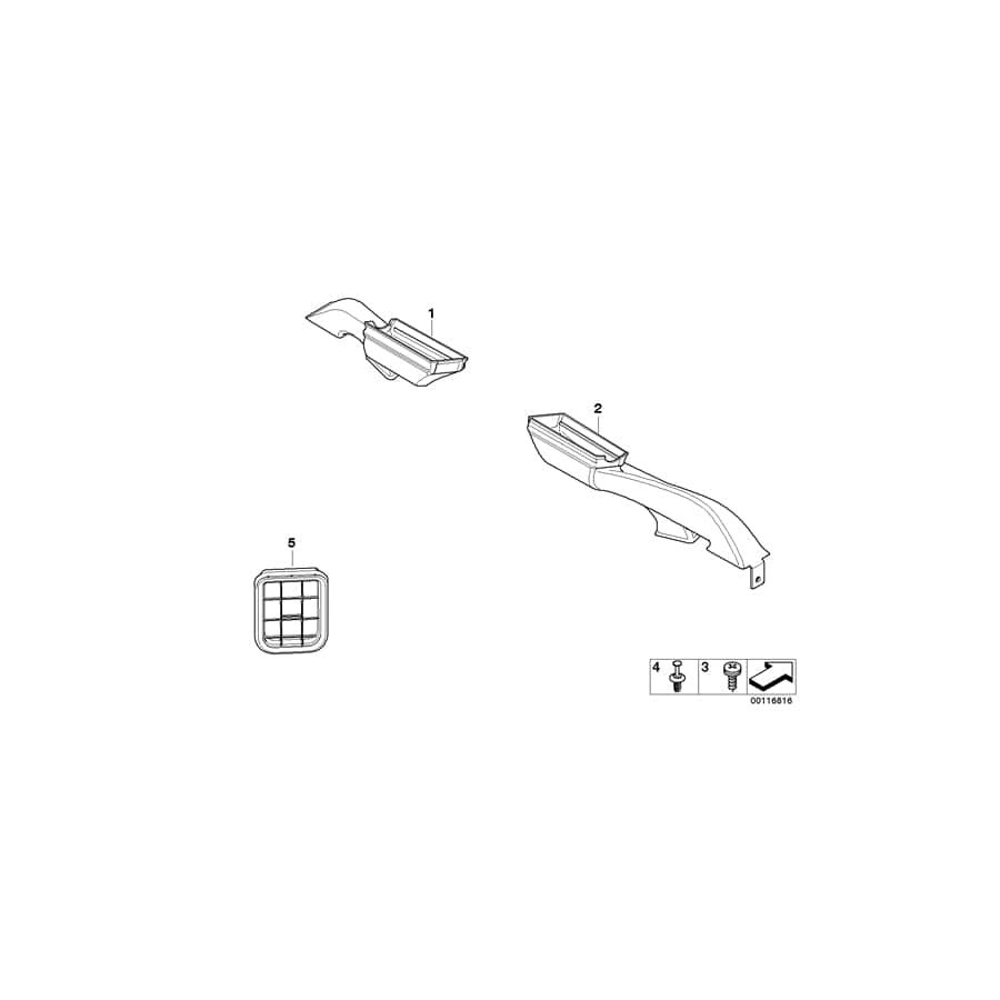 Genuine BMW 64227036351 E85 E86 Air Duct, Left Footwell (Inc. Z4)