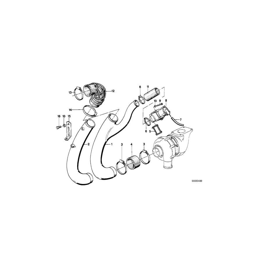 Genuine BMW 11651273349 E23 Hose (Inc. 745i)