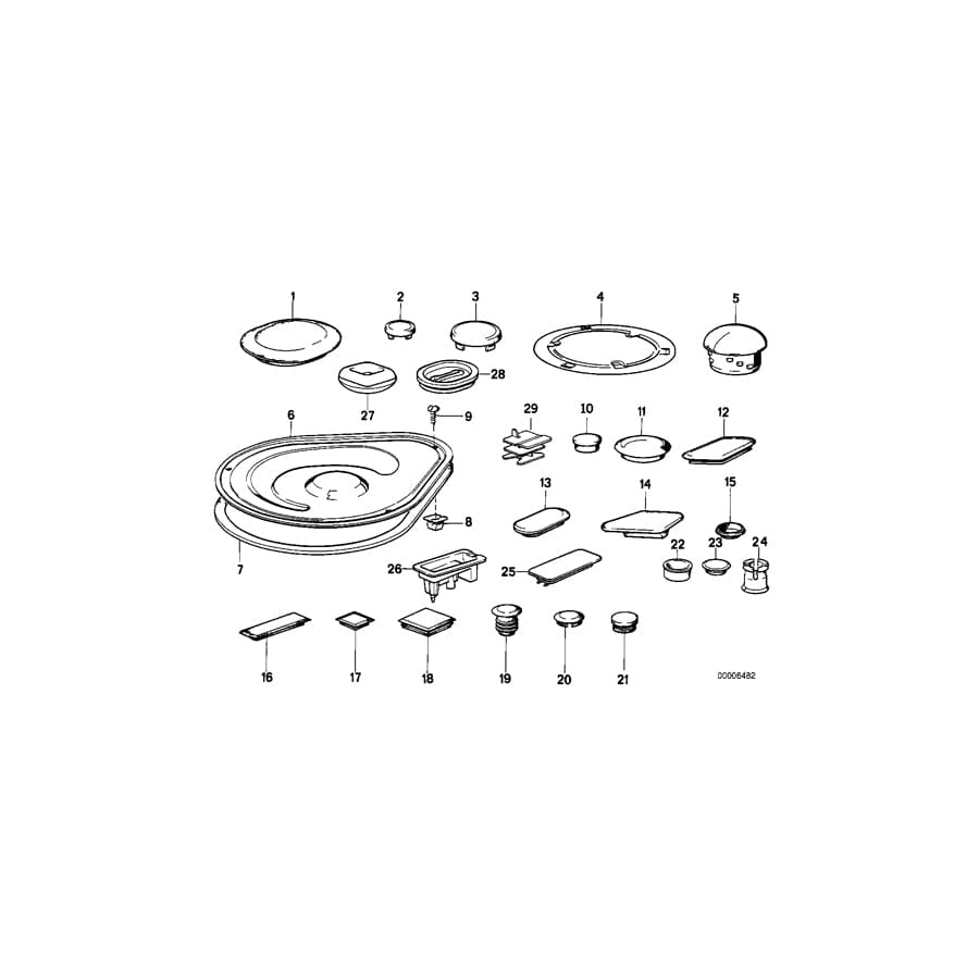 Genuine BMW 51718148714 E34 E32 Covering Cap SILBERGRAU (Inc. 525ix, 518i & 524td)