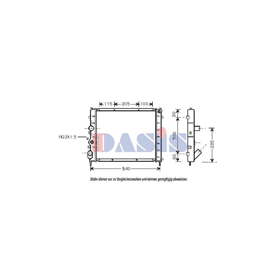 AKS Dasis 181250N Engine Radiator for Renault Kangoo
