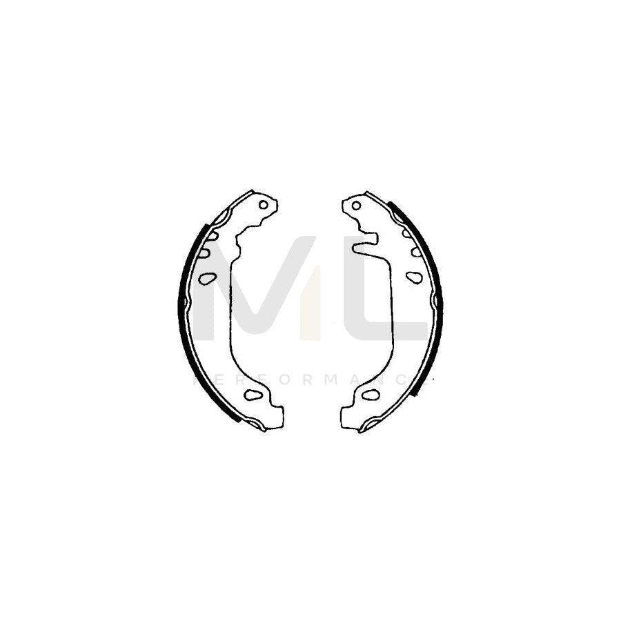 HELLA 8DB 355 001-351 Brake Shoe Set without handbrake lever, with accessories | ML Performance Car Parts