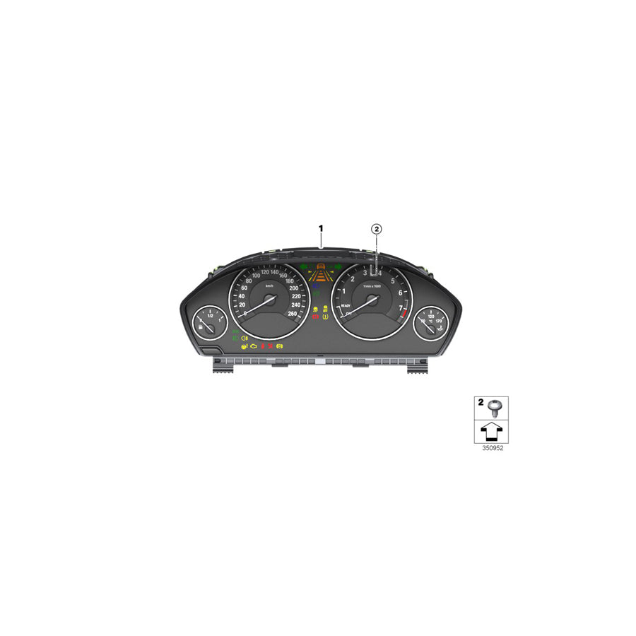 Genuine BMW 62106991701 F30 F32 F36 Instrument Cluster KMH (Inc. 435i, 420i & 328i)