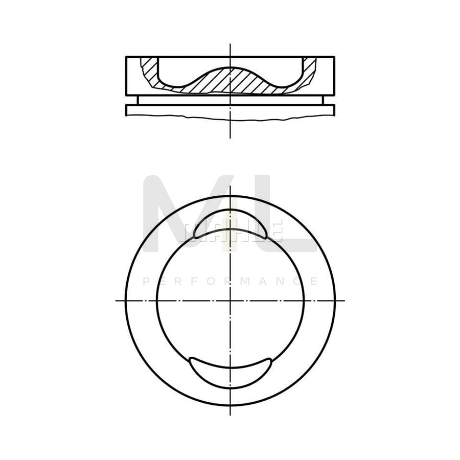 MAHLE ORIGINAL 029 92 03 Piston for VW POLO 75,76 mm, without cooling duct | ML Performance Car Parts